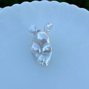 26P267 S925 Flame Ball Baroque Freshwater Pearl Pendant Detachable Easter Gift